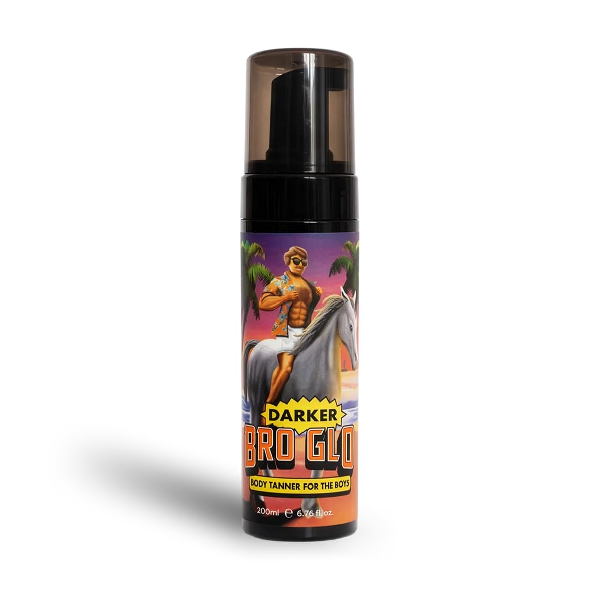 Bro Glo Darker Self Tanner for The Boys - Quick Application Easy Sunless Tan For Face and Body Oil Free Water Based Faster Skin Drying Natural Sun Kissed Bronze Color Perfect Men (Body Foam)