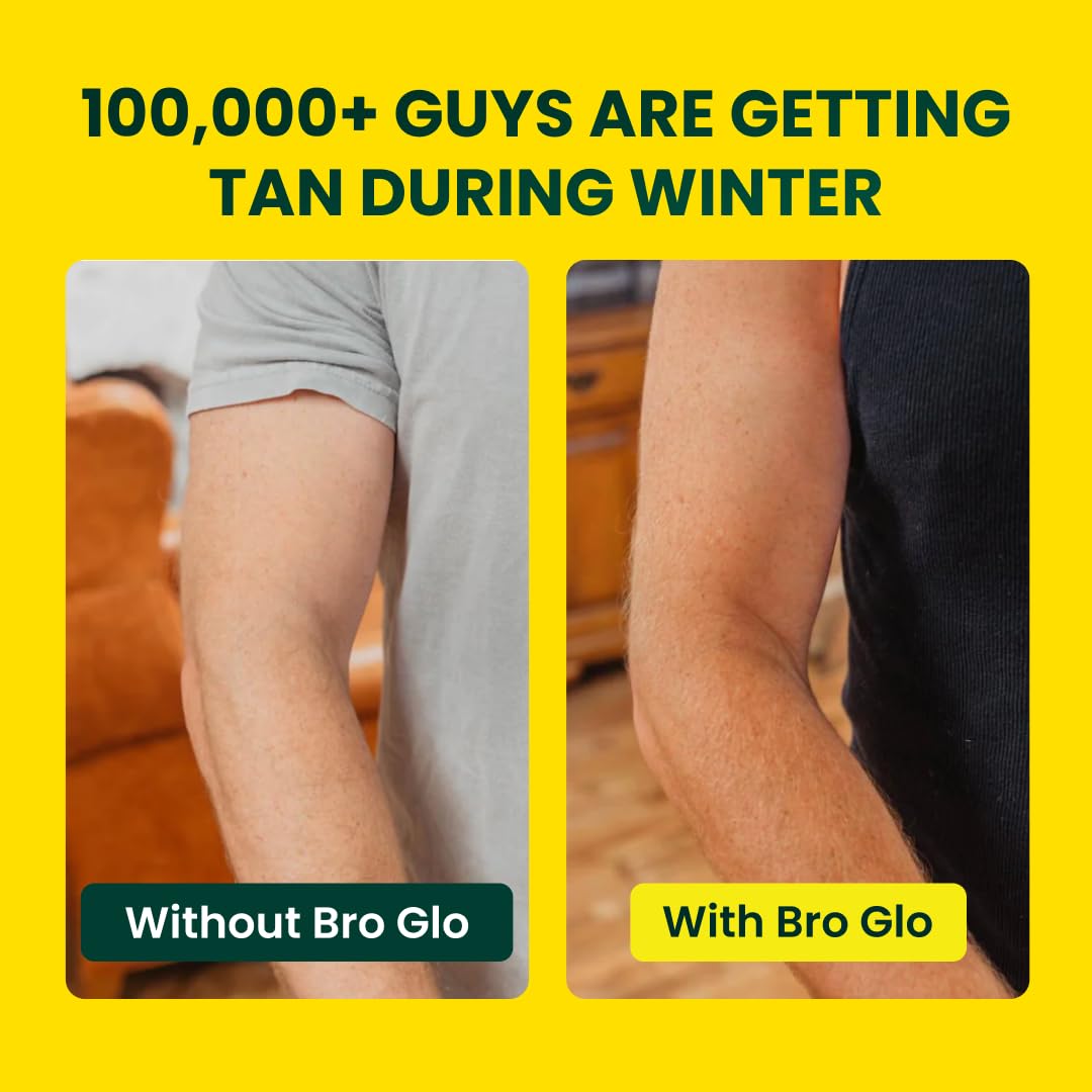 Bro Glo Darker Self Tanner for The Boys - Quick Application Easy Sunless Tan For Face and Body Oil Free Water Based Faster Skin Drying Natural Sun Kissed Bronze Color Perfect Men (Body Foam)