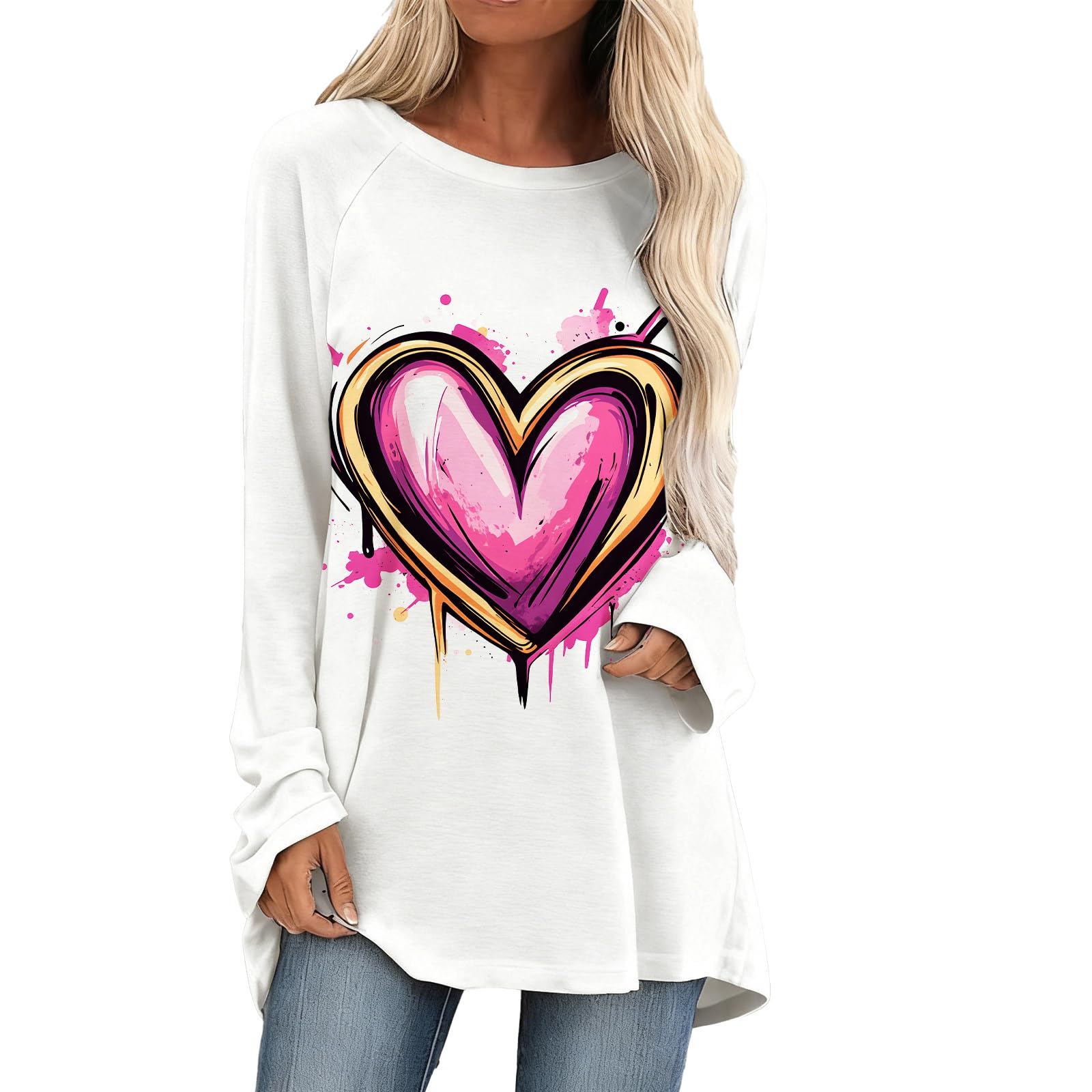 Leopard Print Tunic Tops for Women Fashion Casual Spring Summer Shirt Long Sleeve Crewneck Comfy Loose Pullover