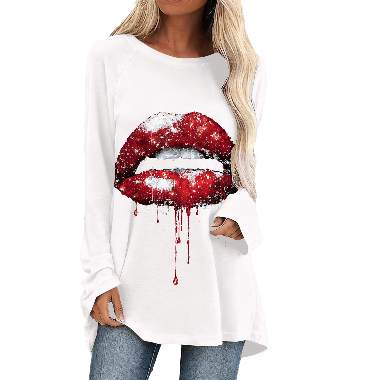 Leopard Print Tunic Tops for Women Fashion Casual Spring Summer Shirt Long Sleeve Crewneck Comfy Loose Pullover