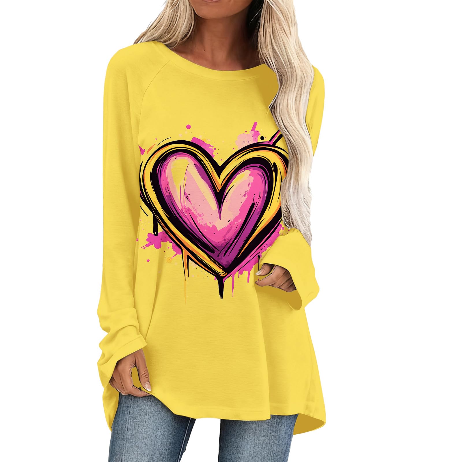 Leopard Print Tunic Tops for Women Fashion Casual Spring Summer Shirt Long Sleeve Crewneck Comfy Loose Pullover