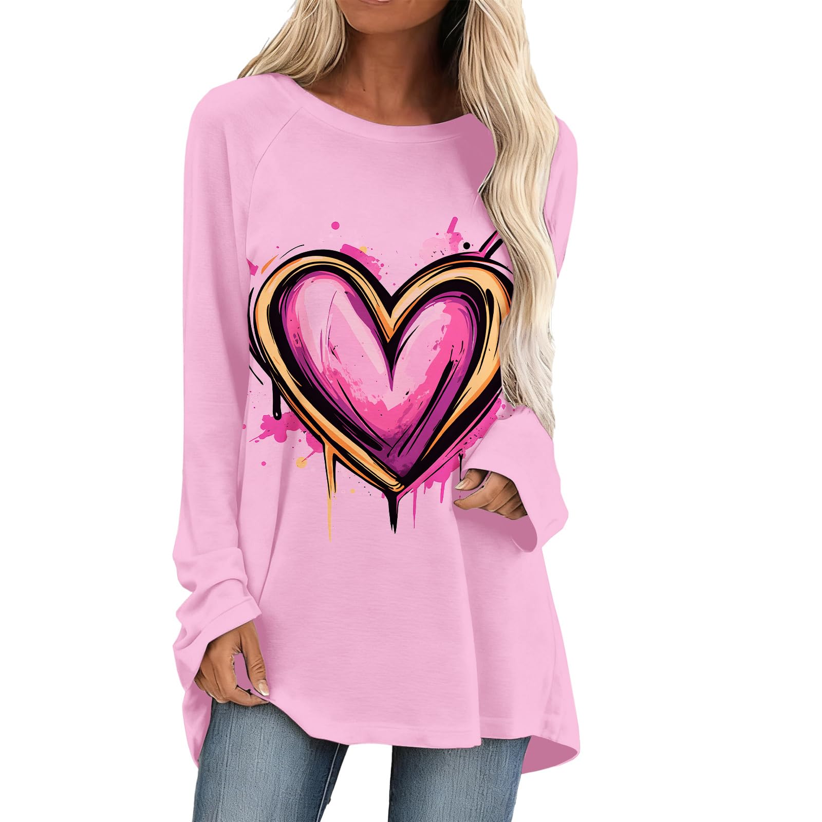 Leopard Print Tunic Tops for Women Fashion Casual Spring Summer Shirt Long Sleeve Crewneck Comfy Loose Pullover