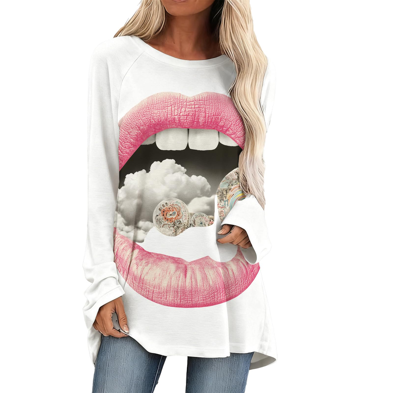 Leopard Print Tunic Tops for Women Fashion Casual Spring Summer Shirt Long Sleeve Crewneck Comfy Loose Pullover