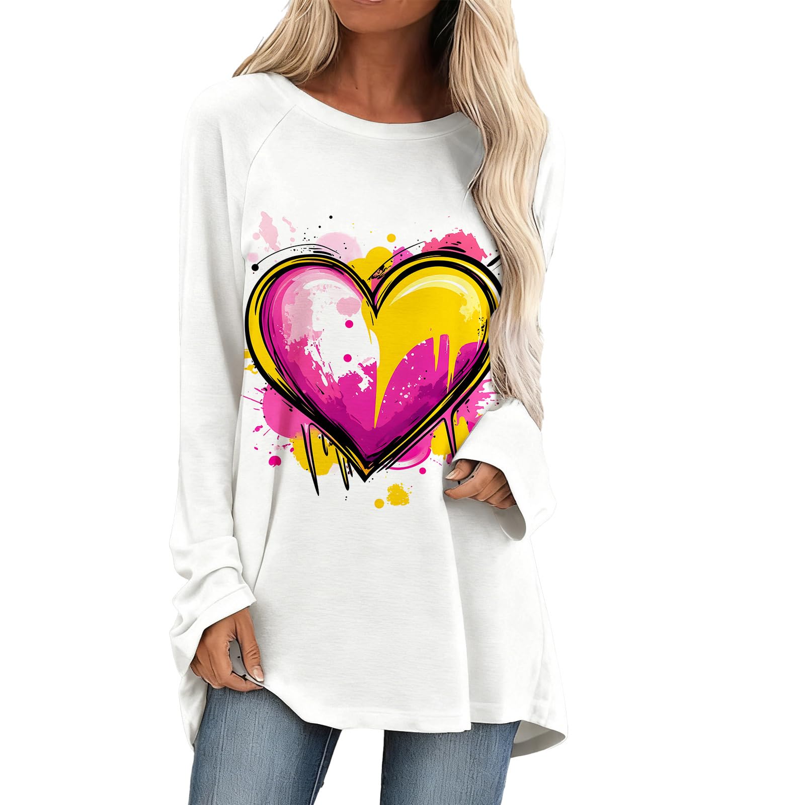 Leopard Print Tunic Tops for Women Fashion Casual Spring Summer Shirt Long Sleeve Crewneck Comfy Loose Pullover