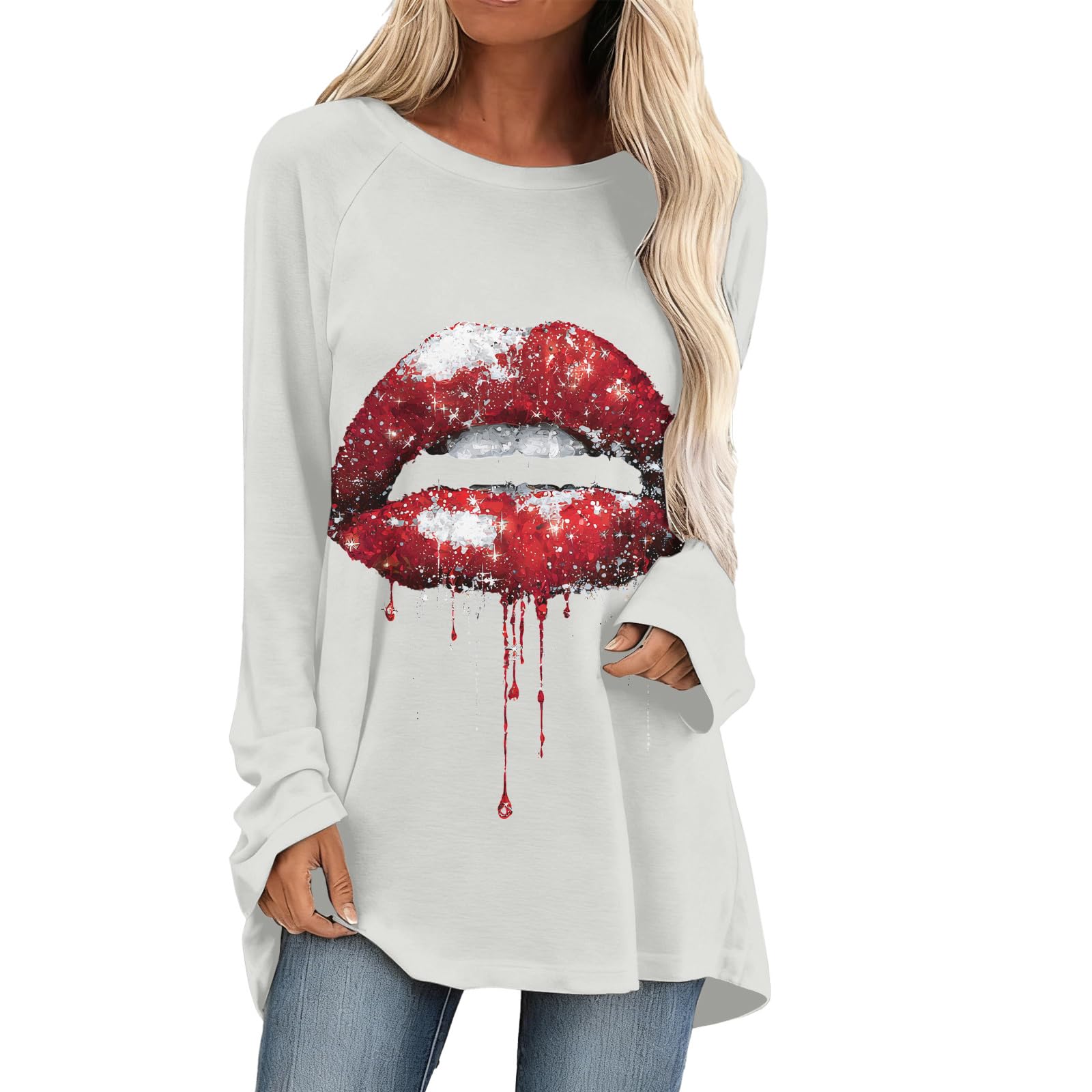 Leopard Print Tunic Tops for Women Fashion Casual Spring Summer Shirt Long Sleeve Crewneck Comfy Loose Pullover
