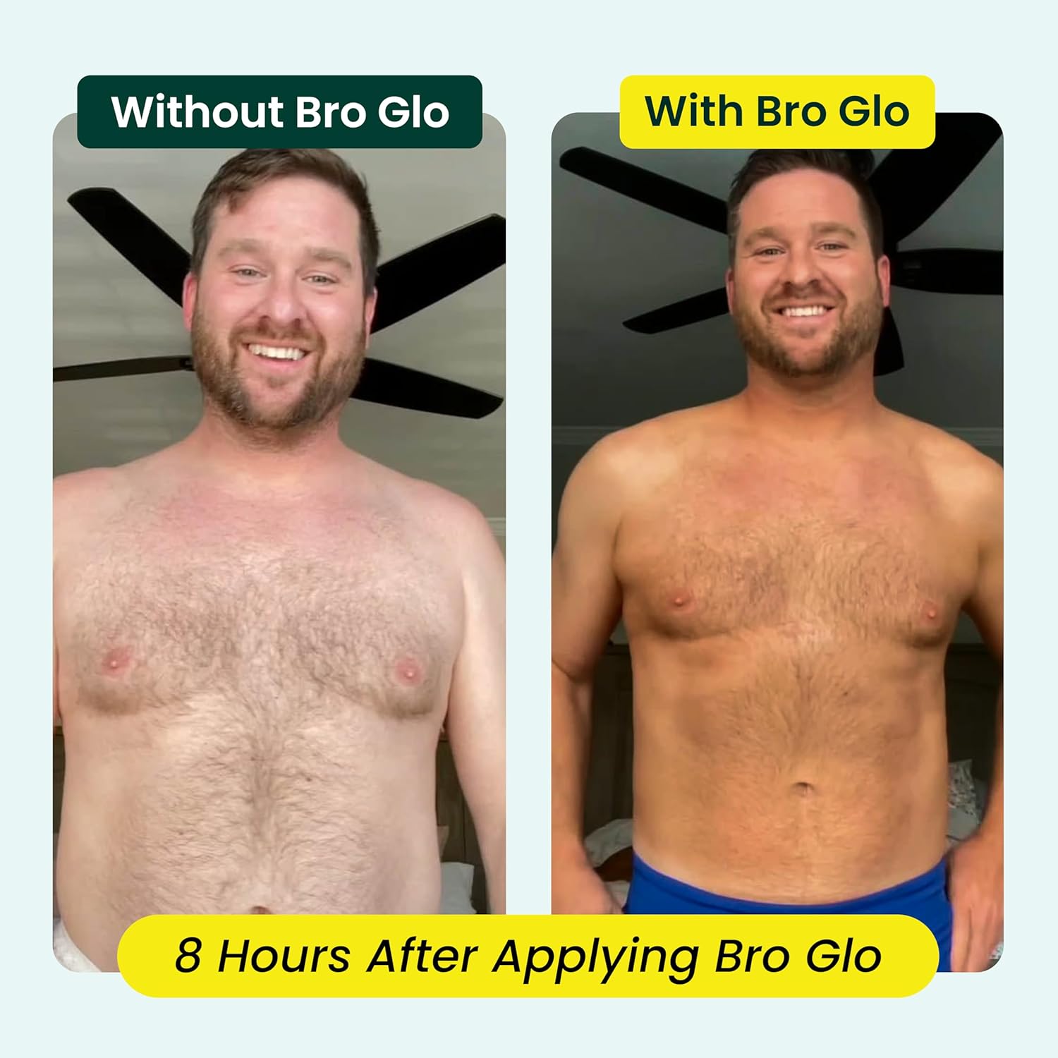 Bro Glo Darker Self Tanner for The Boys - Quick Application Easy Sunless Tan For Face and Body Oil Free Water Based Faster Skin Drying Natural Sun Kissed Bronze Color Perfect Men (Body Foam)
